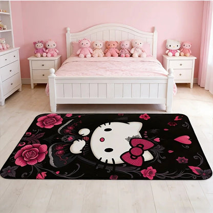 1pc of Sanrio Hello Kitty Plush Rug - Washable, Cartoon-Style Mat Suitable for Bedroom And Living Room Decor, Featuring Pink R My Store