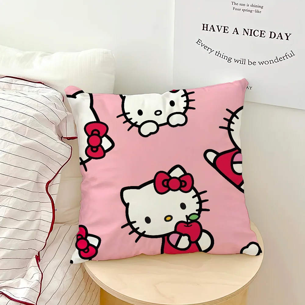 cushion cover soft Pillow bow Case for Hello Sofa Living Room kawaii Home Decor Protective k-Kitty SRO pink Pattern Covers My Store