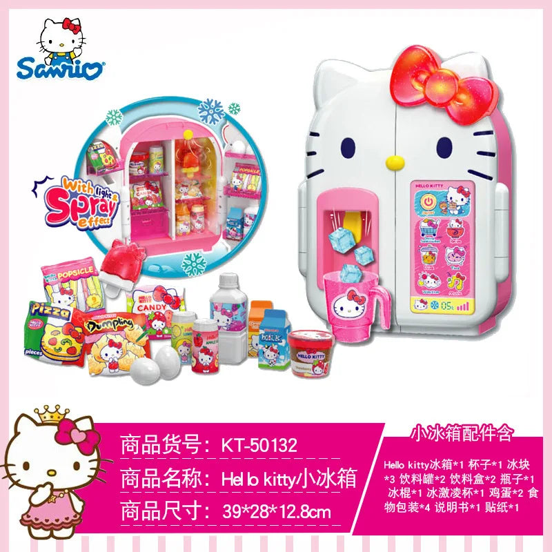 Sanrio Hello Kitty Small Appliances Refrigerator Oven Rice Cooker Girl Simulation Play House Toy Set Kawaii Child Birthday Gift My Store
