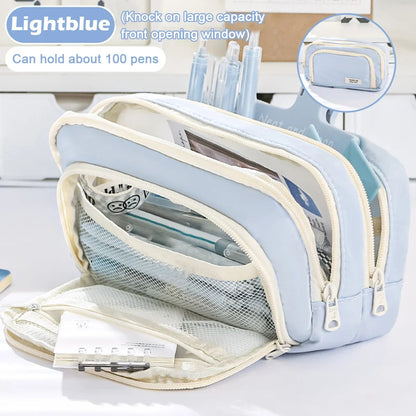 Cute Multi Layer Pencil Case Pouch, Large Capacity Pen Case Bag,Durable Stationery Storage Bag For Students, School&Office My Store