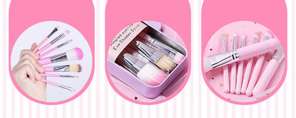 Hello Kitty 7Pcs Makeup Brush Set Kawaii Y2K Multifunctional Cosmetics Tool With Storage Case Cute Gift For Women Girls My Store