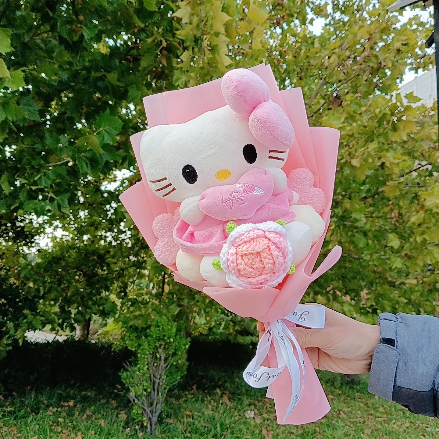 Hello Kitty Cartoon Plush Bouquet  Anime Rose Flowers Doll Home Wedding Decoration Christmas Valentine's Day Gift My Store