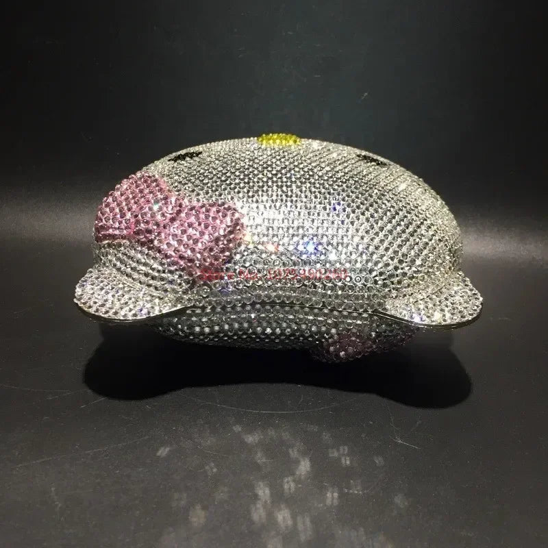 Hellokitty Anime Cartoon Shape Rhinestone Cartoon Full Of Diamonds Dinner Bag Handmade Diamond-Set Lady'S Clutch Christmas Gift My Store