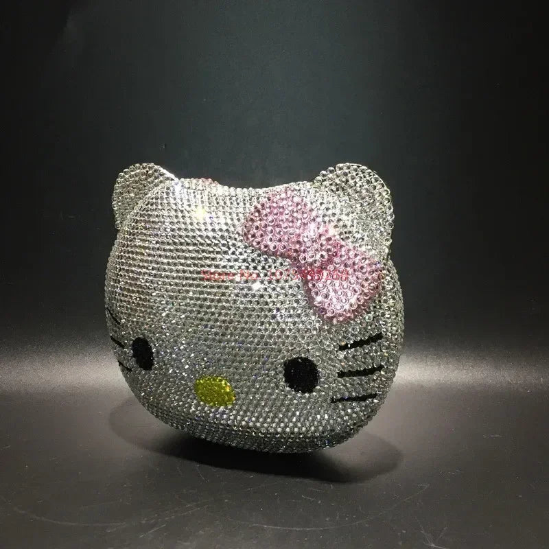 Hellokitty Anime Cartoon Shape Rhinestone Cartoon Full Of Diamonds Dinner Bag Handmade Diamond-Set Lady'S Clutch Christmas Gift My Store