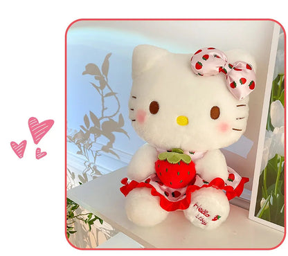 New Hello Kitty Plush Toy Large Strawberry Cat Stuffed Animal Cute Kids Birthday Xmas Gift for Children Soft Doll Wholesale My Store