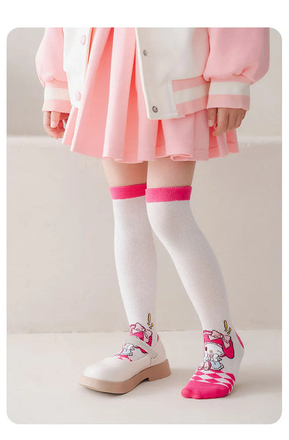 3 Pairs Spring and Summer Cartoon Anime Hello Kitty Pattern Girls Over knee Socks Cotton Comfortable and Soft Casual Girls Socks My Store