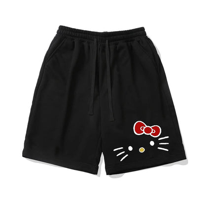 New Men's Hello Kitty Printed Shorts Women's Sports Cotton Shorts Summer Loose Jogging Five-point Pants Breathable Gym  Shorts My Store