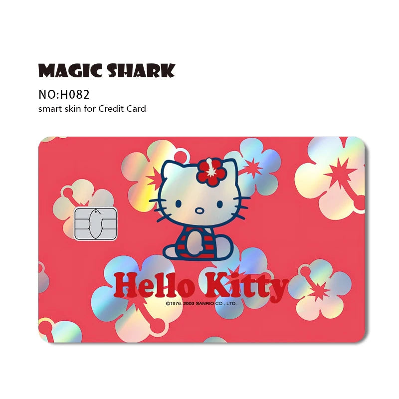 Hot Sale Hello Kitty Kuromi Holographic Laser Shinny Film Skin Cover Sticker for Debit Credit Card Bank Card My Store