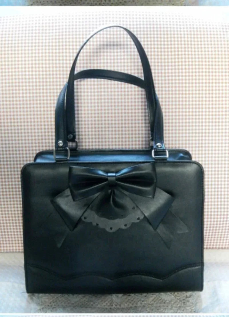 Lolita Bag Japanese Sweet Bow Underarm Bags for Women Elegant Chic JK Uniform Totes Girls Kawaii Cute Handbag PU Сумка Bolsa My Store