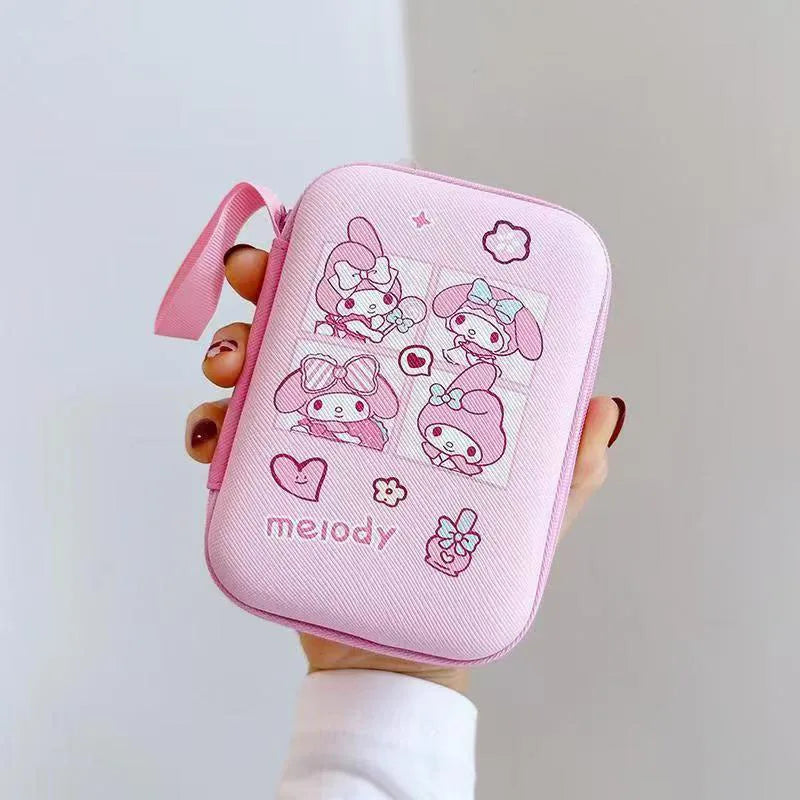 Cartoon Sanrio Data Cable Headphone portable hard drive Storage Bag Charger Protective Case coin purse Travel essentials gifts My Store