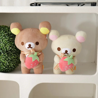White Strawberry Rilakkuma Plush collection Teddy Bear Peluche Anime Bear Kuma Plushies Stuffed Doll Kawaii Room Decor Girl Gift My Store