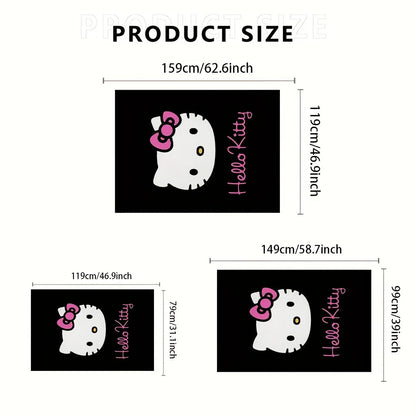 1pc Sanrio Hello Kitty Soft Large Mat - Washable, Non-Slip Runner Rug with Cute Cartoon Design for Bedroom, Living Room, Entra My Store