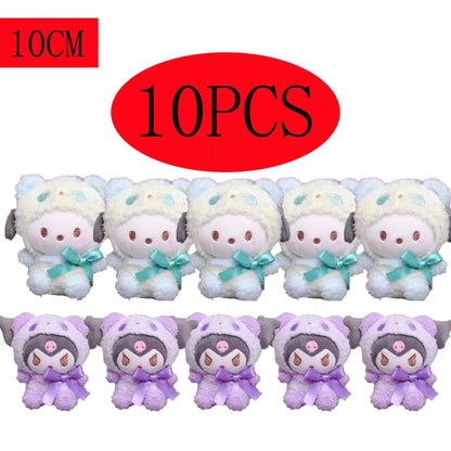 10pcs Sanrio Keychain Plush Anime Kuromi Doll Keyring Hello Kitty Plushie Cinnamoroll KeyChains Bag Pendant Toy Gift for Girls My Store