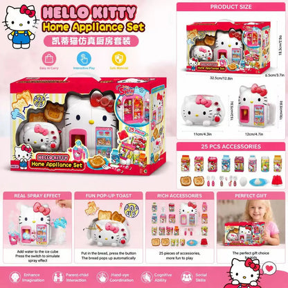Sanrio Hello Kitty Small Appliances Refrigerator Oven Rice Cooker Girl Simulation Play House Toy Set Kawaii Child Birthday Gift My Store