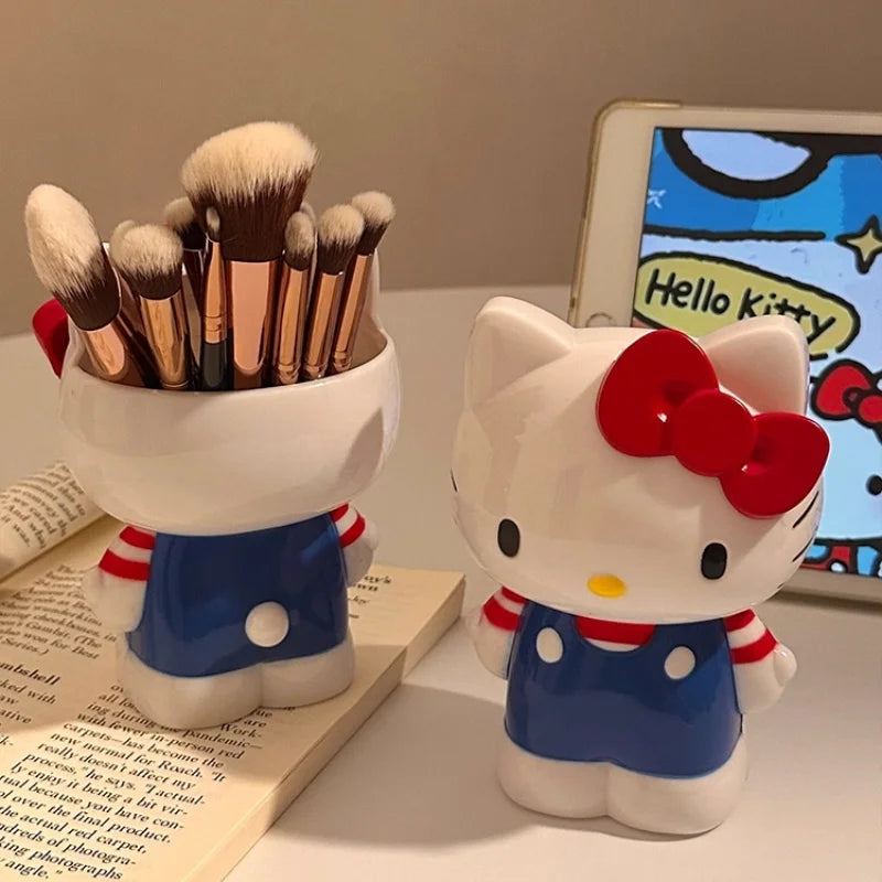 New Hello Kitty My Melody Anime Cartoon Pen Holder Makeup Brush Organizer Desktop Storage Decor Cute Girl Kawaii Collection Gift My Store