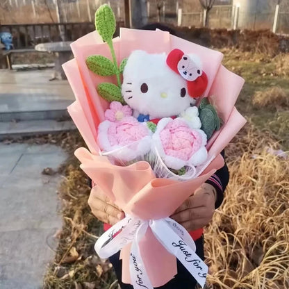 Hello Kitty Cartoon Plush Bouquet  Anime Rose Flowers Doll Home Wedding Decoration Christmas Valentine's Day Gift My Store