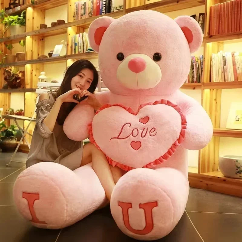 Teddy Bear 80/100cm Size Plush Toy Big Giant Pink Soft Stuffed Animals Pillow Dolls Grilfriend Girl Wife Birthday Valentines Day My Store