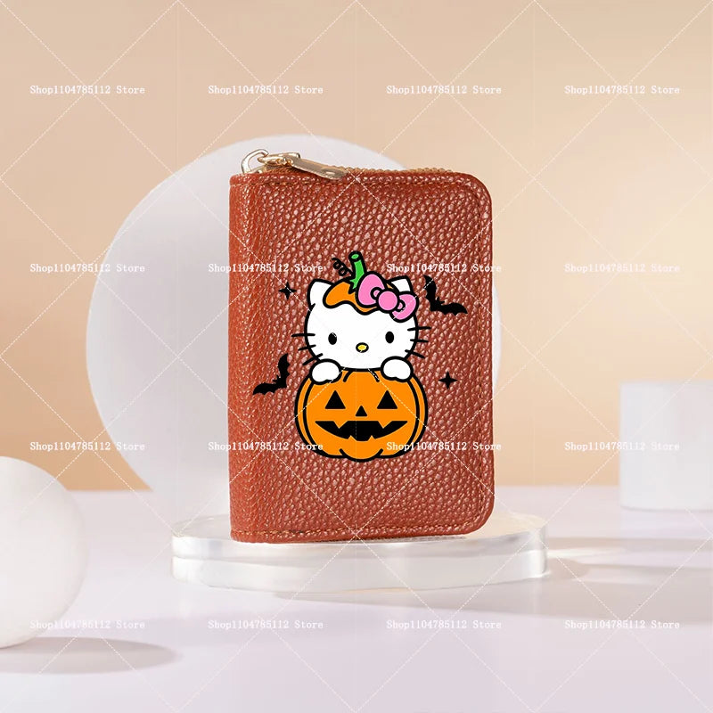 Hello Kitty Short Coin Purse with Card Slots Zipper Wallet Large Capacity Multiple Colors Credit Card Holder Coin Packet Gift My Store