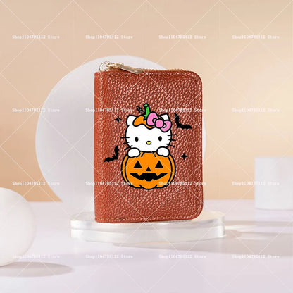 Hello Kitty Short Coin Purse with Card Slots Zipper Wallet Large Capacity Multiple Colors Credit Card Holder Coin Packet Gift My Store