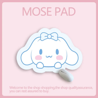 Sanrio Mouse Pad Kawaii Cinnamoroll Non Slip Table Pad Kuromi Melody Y2k Black Pink Coffee Pad Soft Mouse Pad Girl Toy Gift My Store