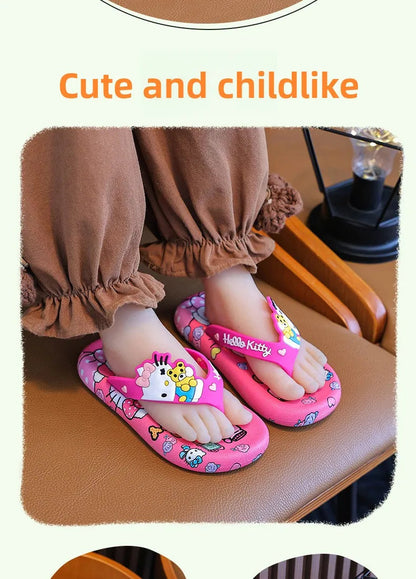 Hellokittys Sanrios Slippers Girl Summer Fashion Kawaii Cartoon Wearing Outside Fashion Cartoon Flip Flops Leisure Anime Figure My Store