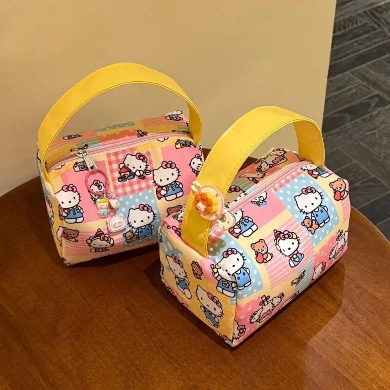 Sanrio Hello Kitty Cartoon Makeup Bag Kt Cat Portable Travel Toiletry Bag Outing Tee-Dimensional Handbag Girl Birthday Gifts My Store