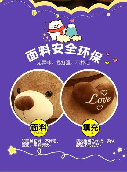 Teddy Bear 80/100cm Size Plush Toy Big Giant Pink Soft Stuffed Animals Pillow Dolls Grilfriend Girl Wife Birthday Valentines Day My Store