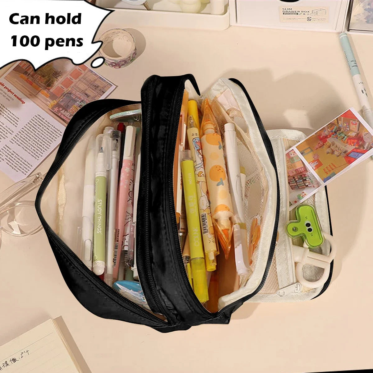 Cute Multi Layer Pencil Case Pouch, Large Capacity Pen Case Bag,Durable Stationery Storage Bag For Students, School&Office My Store