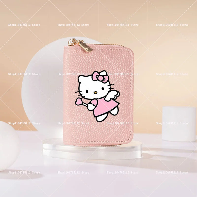Hello Kitty Short Coin Purse with Card Slots Zipper Wallet Large Capacity Multiple Colors Credit Card Holder Coin Packet Gift My Store