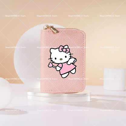 Hello Kitty Short Coin Purse with Card Slots Zipper Wallet Large Capacity Multiple Colors Credit Card Holder Coin Packet Gift My Store