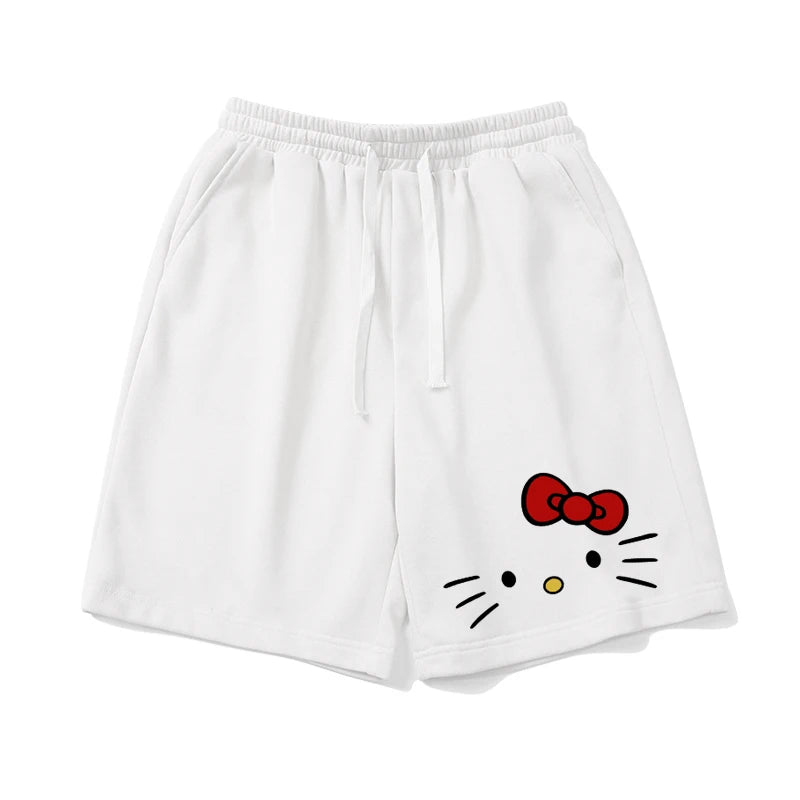 New Men's Hello Kitty Printed Shorts Women's Sports Cotton Shorts Summer Loose Jogging Five-point Pants Breathable Gym  Shorts My Store
