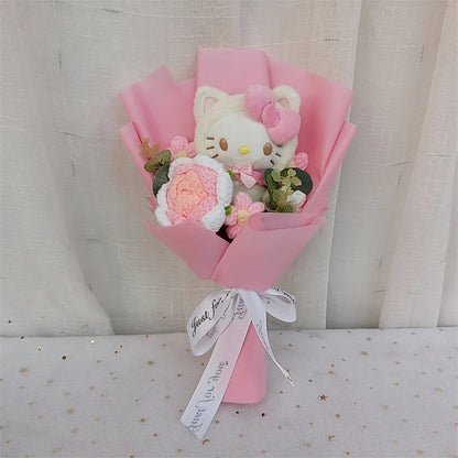 Hello Kitty Cartoon Plush Bouquet  Anime Rose Flowers Doll Home Wedding Decoration Christmas Valentine's Day Gift My Store
