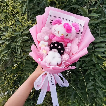 Hello Kitty Cartoon Plush Bouquet  Anime Rose Flowers Doll Home Wedding Decoration Christmas Valentine's Day Gift My Store
