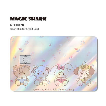 Hot Sale Hello Kitty Kuromi Holographic Laser Shinny Film Skin Cover Sticker for Debit Credit Card Bank Card My Store