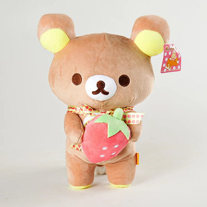 White Strawberry Rilakkuma Plush collection Teddy Bear Peluche Anime Bear Kuma Plushies Stuffed Doll Kawaii Room Decor Girl Gift My Store