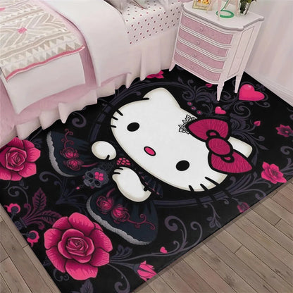 1pc of Sanrio Hello Kitty Plush Rug - Washable, Cartoon-Style Mat Suitable for Bedroom And Living Room Decor, Featuring Pink R My Store