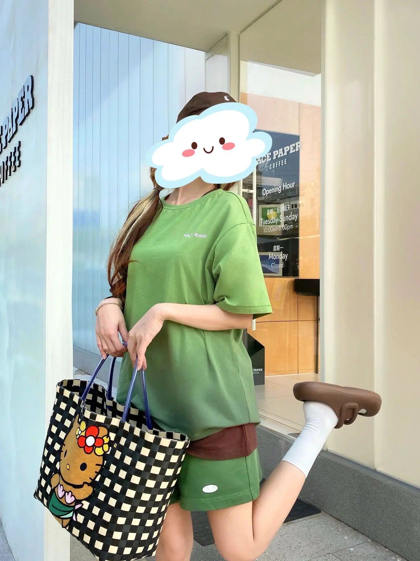 New Hello Kitty Handheld Woven Bag Fashion High Quality Girls' Beach Bag Cartoon Large Capacity Multifunctional Women's Handbag My Store