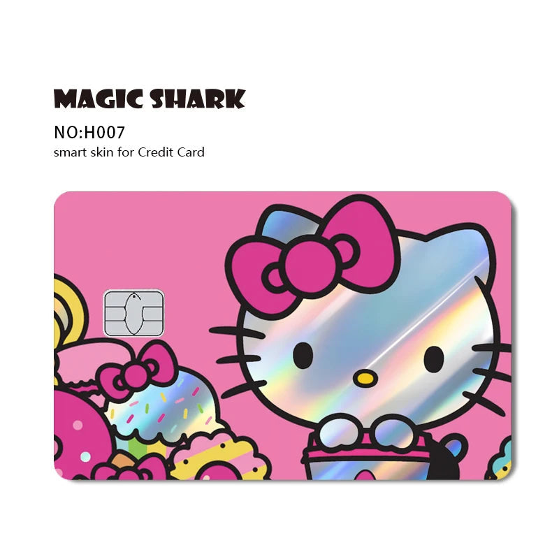 Hot Sale Hello Kitty Kuromi Holographic Laser Shinny Film Skin Cover Sticker for Debit Credit Card Bank Card My Store
