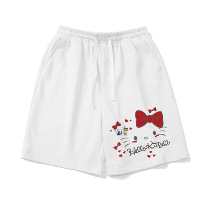New Men's Hello Kitty Printed Shorts Women's Sports Cotton Shorts Summer Loose Jogging Five-point Pants Breathable Gym  Shorts My Store