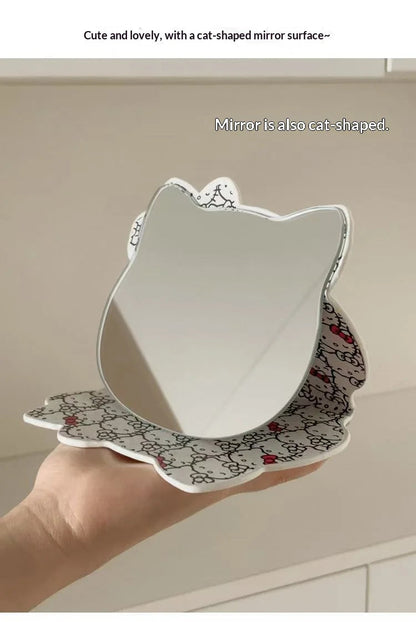Kawaii HelloKitty Cartoon Folding Makeup Mirror Desktop Vanity Mirror Dormitory Portable Cosmetic Mirror for Girls Women My Store