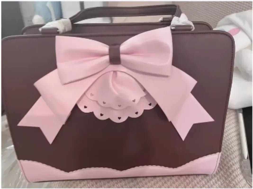 Lolita Bag Japanese Sweet Bow Underarm Bags for Women Elegant Chic JK Uniform Totes Girls Kawaii Cute Handbag PU Сумка Bolsa My Store
