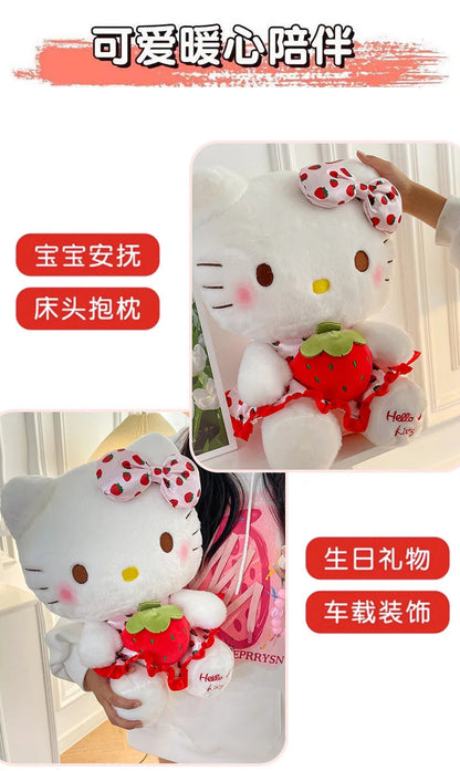 New Hello Kitty Plush Toy Large Strawberry Cat Stuffed Animal Cute Kids Birthday Xmas Gift for Children Soft Doll Wholesale My Store