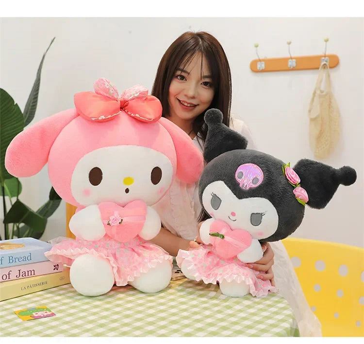 60cm Sanrio Kuromi Melody Hello Kitty Plush Toy Kawaii Cartoon Big Size KT Cat Plush Doll Soft Stuffed Pillow Kids Birthday Gift My Store