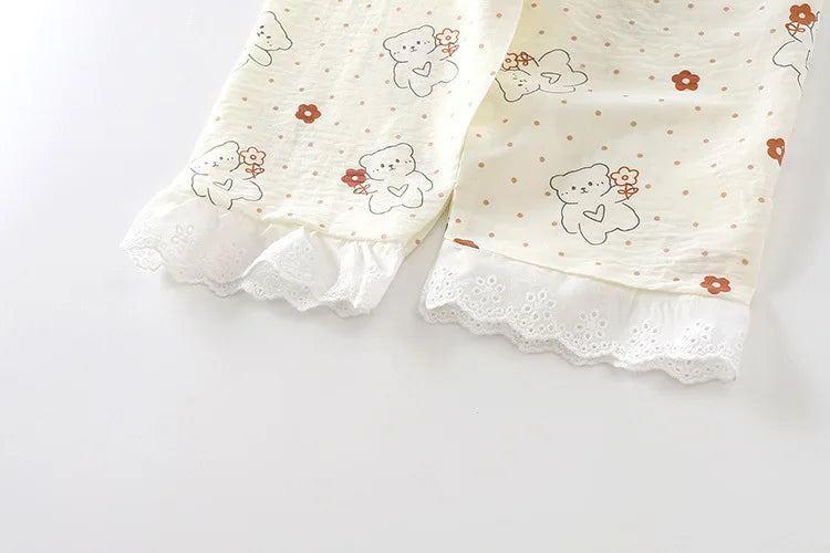 Kid Cute Floral New Sleepwear 2pcs Toddler Children Homewear Pajamas Thin Spring Summer Boys Girl Air Conditioning Clothing My Store