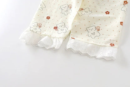 Kid Cute Floral New Sleepwear 2pcs Toddler Children Homewear Pajamas Thin Spring Summer Boys Girl Air Conditioning Clothing My Store