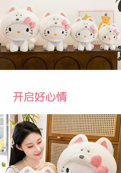 Hot Sanrio Large Size Hello Kitty Transforms Into A Puppy Series Plush Toy Cartoon Anime Filled Doll Kawaii Decorate Girl Gifts My Store