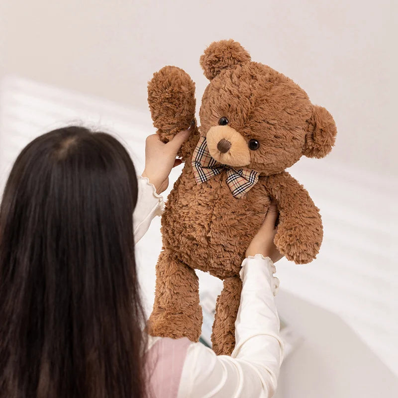 40-80cm Classic Teddy Bear Plush Dolls Cute Brown Bear Plushies with Bow Decor Lovely Birthday Gift Large Hug Pillow For Girl My Store