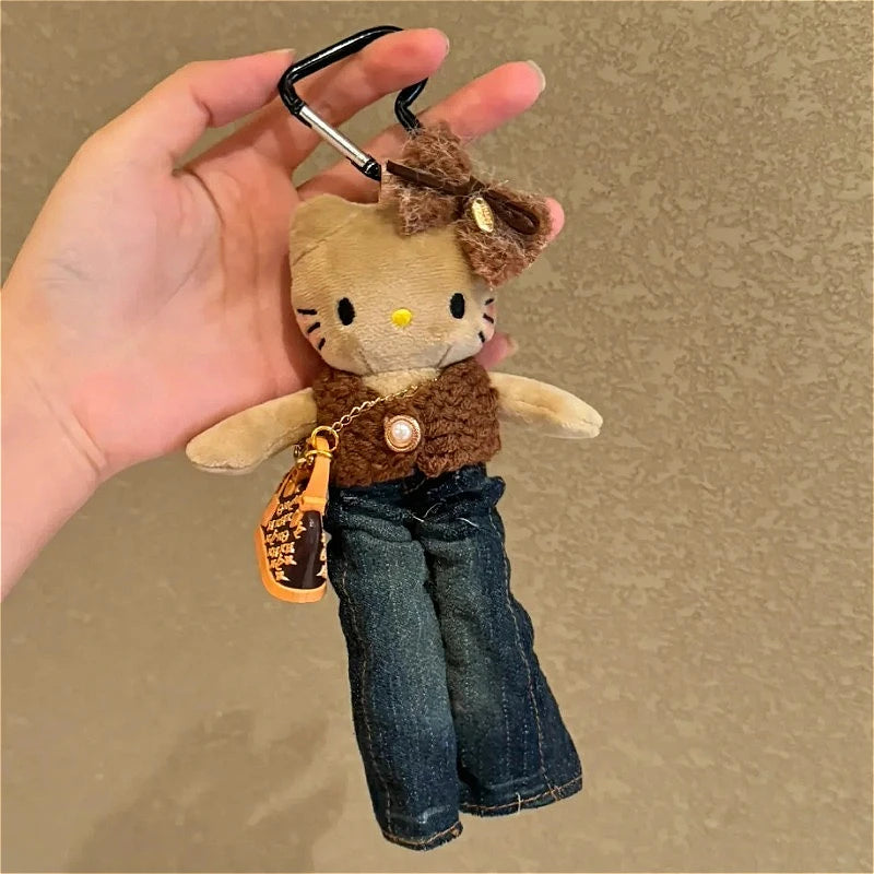 New Sanrio Plush Pendant Hello Kitty Long Leg Series Autumn/Winter Cute Bag Pendant Car Hanger Keychain Best Friend Gift My Store