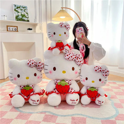 New Hello Kitty Plush Toy Large Strawberry Cat Stuffed Animal Cute Kids Birthday Xmas Gift for Children Soft Doll Wholesale My Store