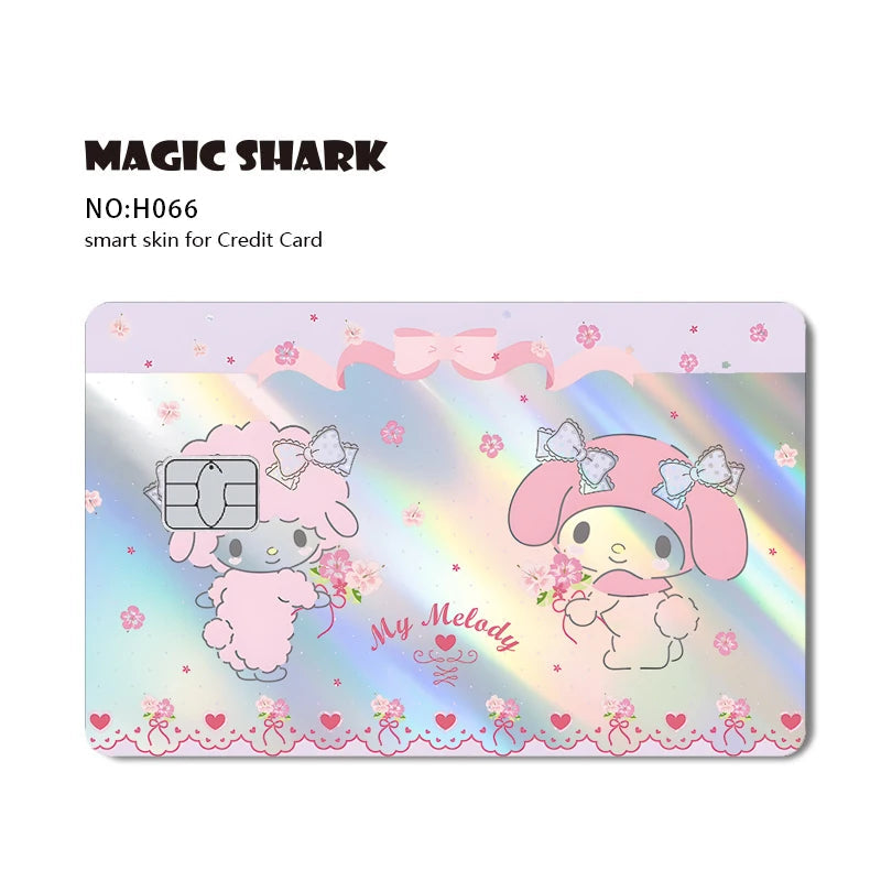 Hot Sale Hello Kitty Kuromi Holographic Laser Shinny Film Skin Cover Sticker for Debit Credit Card Bank Card My Store